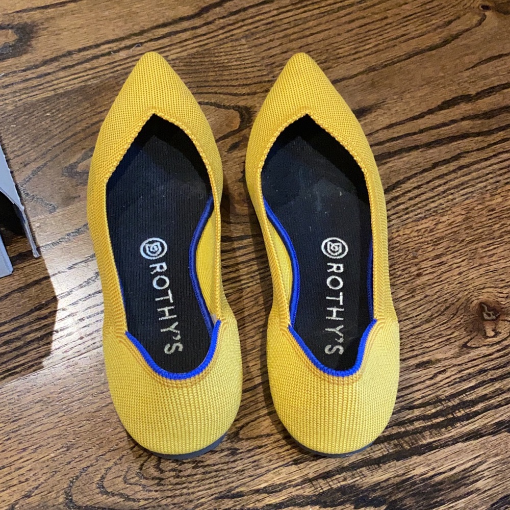 Rothy’s marigold pointed flats, size 8.5